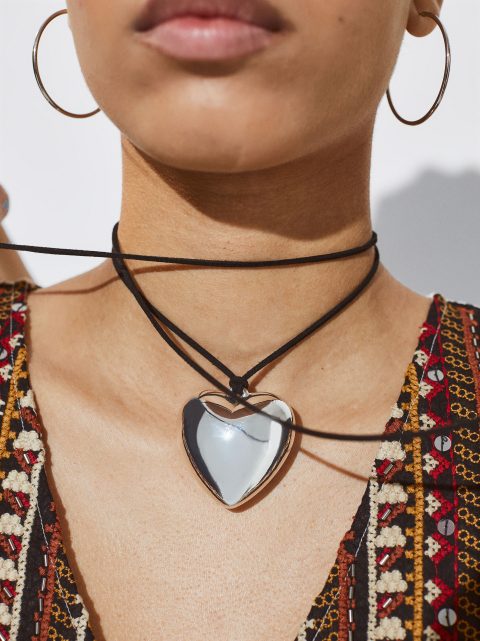Parfois Cord With Heart Halskæder Dame Sort | DK-19SVENJIT