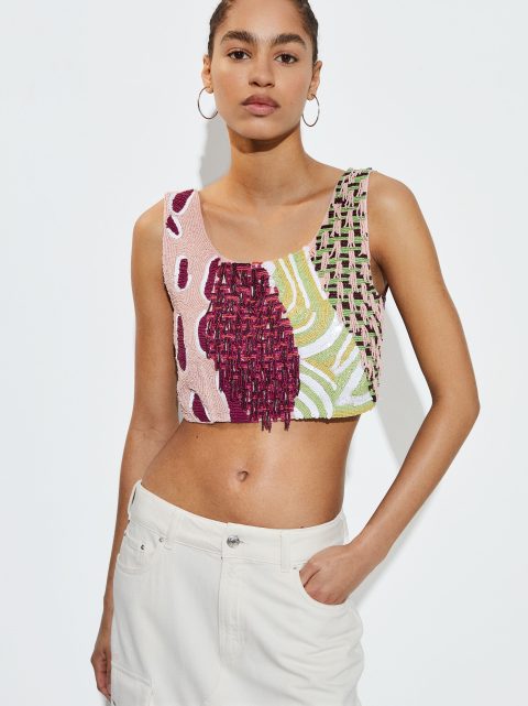 Parfois Corset With Beading Toppe Dame Flerfarvede | DK-40BIKVOLJ