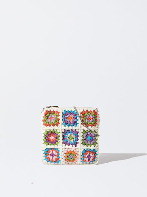 Parfois Crochet Crossbody Taske Dame Hvide | DK-83NGXDAUH