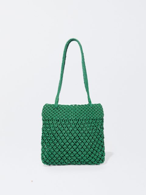 Parfois Crochet Skuldertasker Dame Grøn | DK-64FPLMVUT
