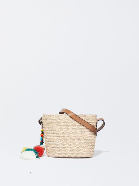 Parfois Crossbody Bag With Detachable Pendant Crossbody Taske Dame Beige | DK-80BRZDTNA