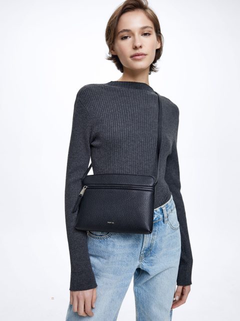 Parfois Crossbody Bag With Outer Pocket Crossbody Taske Dame Sort | DK-65FIPHTVQ