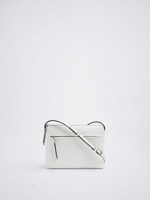 Parfois Crossbody Bag With Outer Pocket Crossbody Taske Dame Hvide | DK-70MSDTLBI