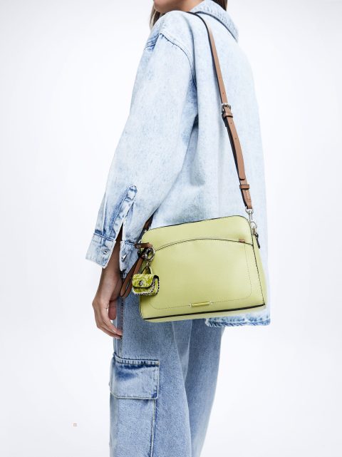 Parfois Crossbody Bag With Pendant Crossbody Taske Dame Gul | DK-57NFHXIYU