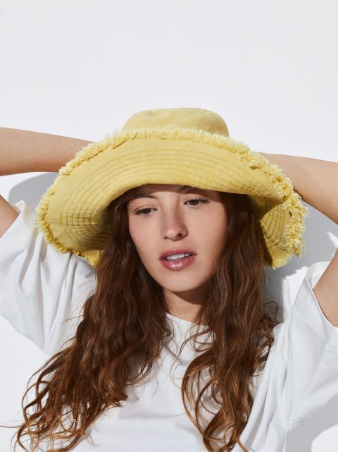 Parfois Denim Bucket Hat Dame Gul | DK-42NAROZHT