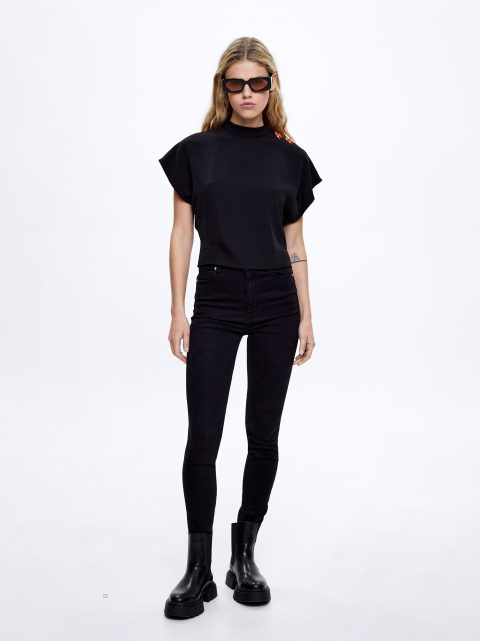 Parfois Denim Mager Bukser Dame Sort | DK-95VLUHTGP