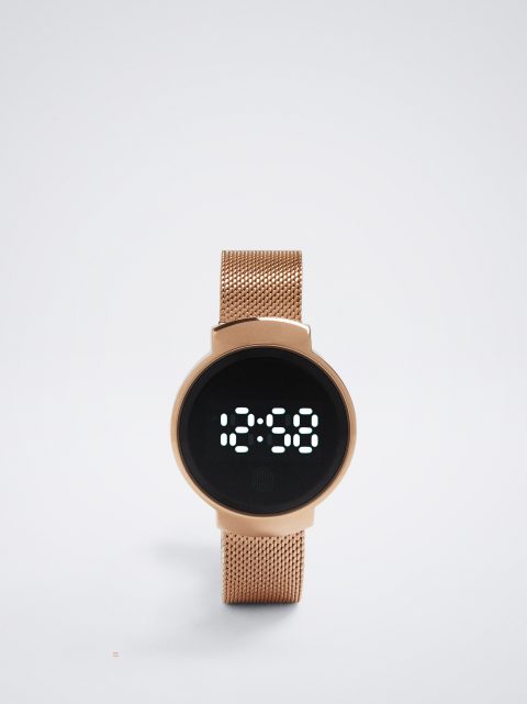 Parfois Digital Stainless Steel Digitale Ure Dame Lyserød Guld | DK-63CNESOYT