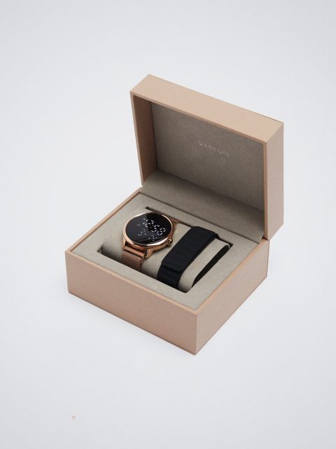 Parfois Digital Watch With Interchangeable Straps Digitale Ure Dame Lyserød Guld | DK-47LPMKVAN