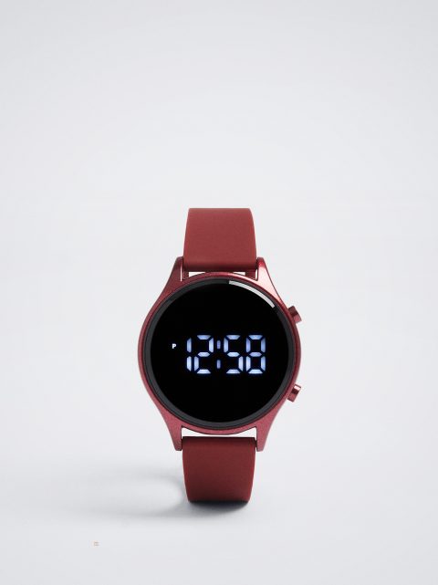 Parfois Digital Watch With Silikone Páskové Digitale Ure Dame Bordeaux | DK-51PRCZEXV
