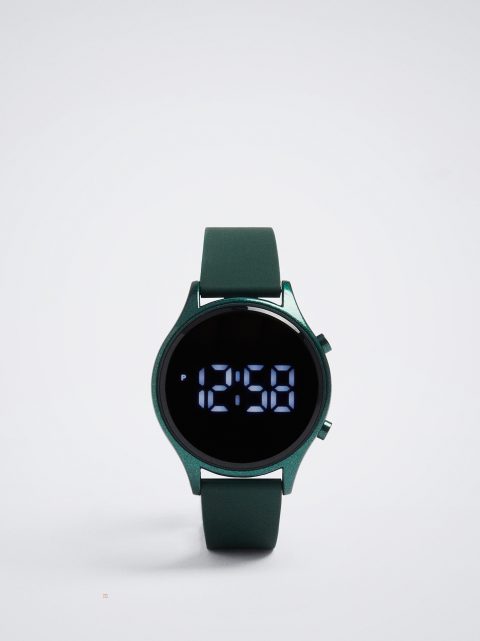 Parfois Digital Watch With Silikone Páskové Digitale Ure Dame Grøn | DK-91WSCROQZ