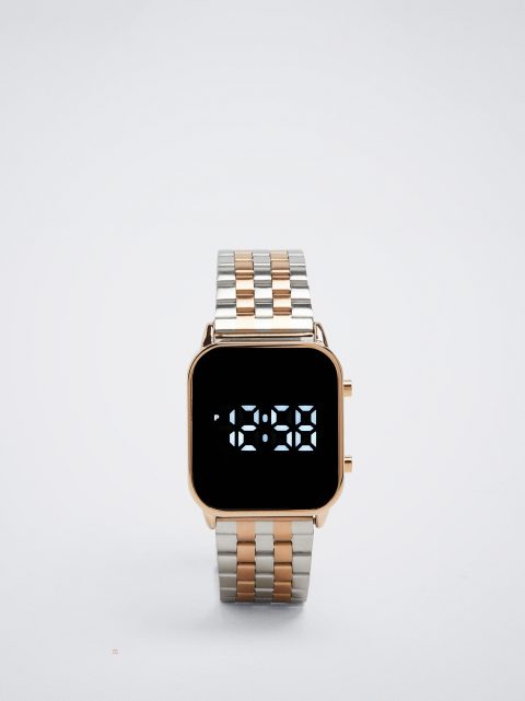 Parfois Digital Watch With Steel Wristband Digitale Ure Dame Sølv | DK-82PZVNKQW