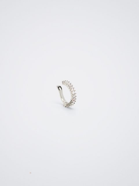 Parfois Ear Cuff With Cubic Zirconia Øreringe Dame Sølv | DK-02ULXQCHF
