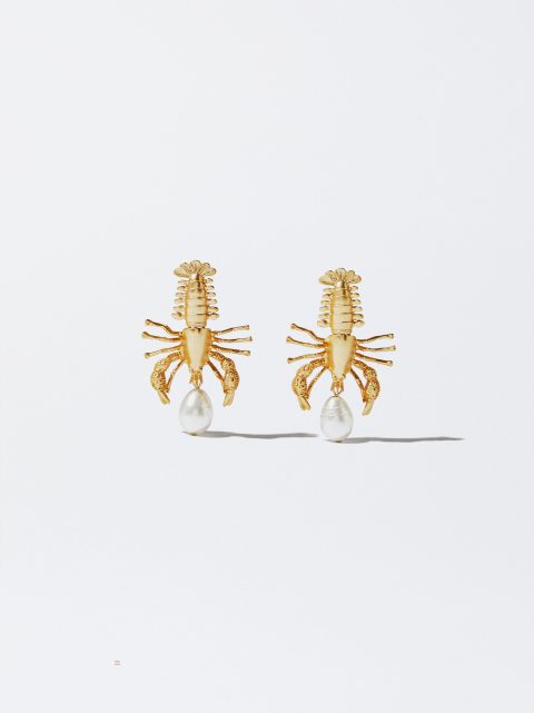 Parfois Earrings With Freshwater Pearl Øreringe Dame Guld | DK-59GJFDUQV