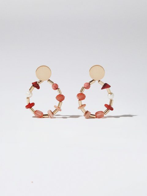 Parfois Earrings With Freshwater Pearl Øreringe Dame Koral | DK-63OBCFTWM