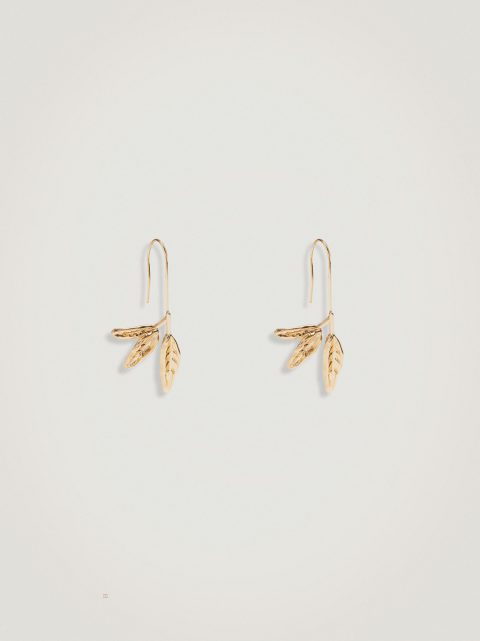 Parfois Earrings With Leaf Øreringe Dame Guld | DK-64TFPOLWU