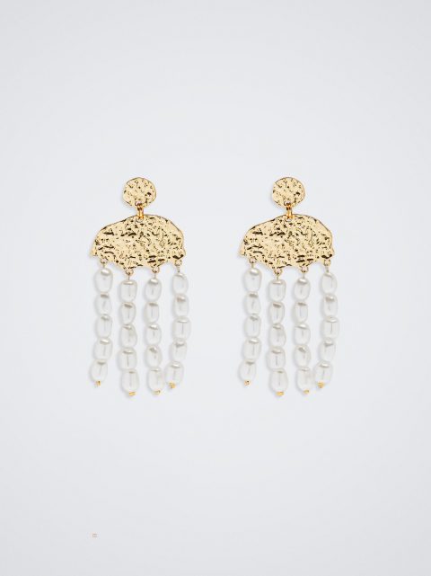 Parfois Earrings With Pearls Øreringe Dame Hvide | DK-27DUILYRO