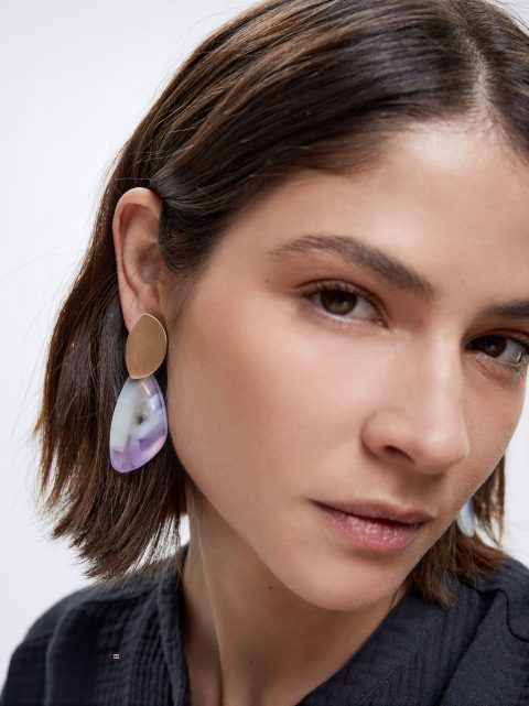 Parfois Earrings With Resin Øreringe Dame Flerfarvede | DK-19IUVBLCG