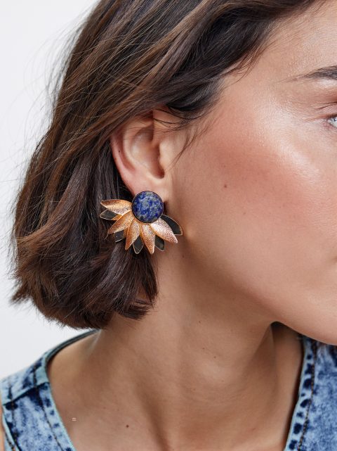 Parfois Earrings With Semiprecious Stone Øreringe Dame Blå | DK-02BAMOEXT