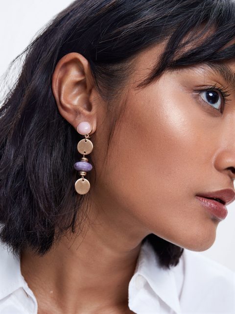Parfois Earrings With Semiprecious Stone Øreringe Dame Flerfarvede | DK-84MIDORZB