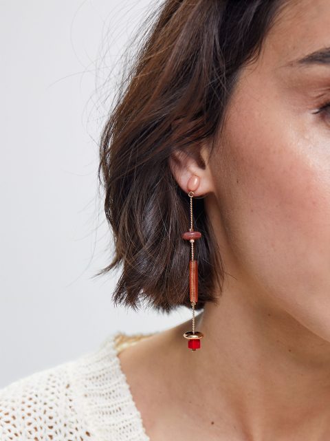 Parfois Earrings With Stone Øreringe Dame Koral | DK-42LVIAEZN