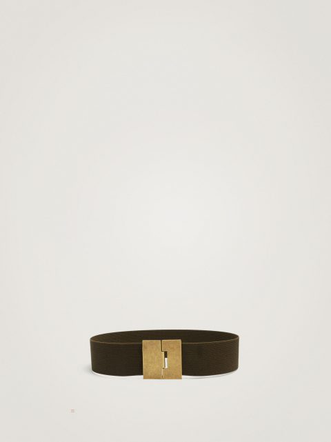 Parfois Elastic Bælter Dame Khaki | DK-45GQBTEDL
