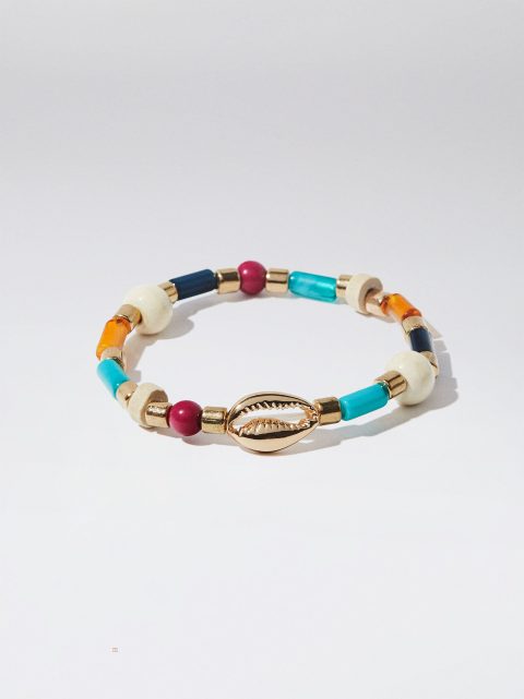 Parfois Elastic With Wood And Resin Armbånd Dame Flerfarvede | DK-24LJKMORS