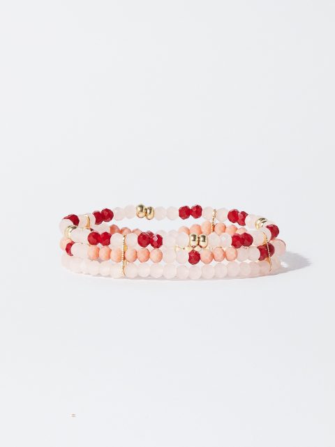 Parfois Elasticated Bead Armbånd Dame Koral | DK-62SVZAJQD