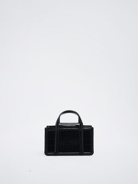Parfois Embossed Animal Håndtaske Dame Sort | DK-24XITEOFA