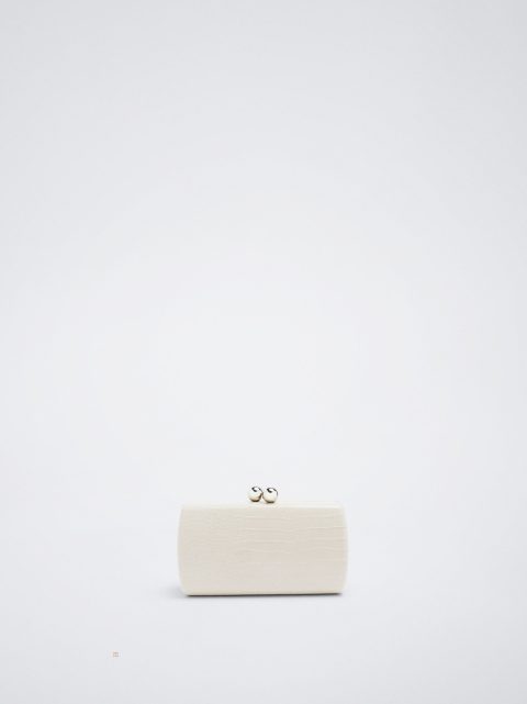Parfois Embossed Animal Party Clutch Tasker Dame Hvide | DK-28EMUCKYD