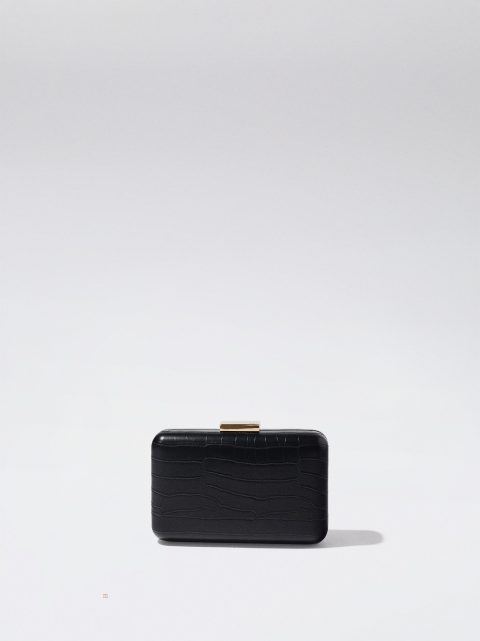 Parfois Embossed Animal Party Clutch Tasker Dame Sort | DK-41ENJIVAO