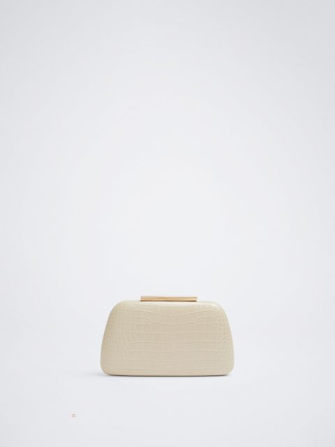 Parfois Embossed Animal Party Clutch Tasker Dame Beige | DK-42CEUWVZY