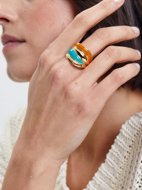 Parfois Enamel Brede Ring Dame Flerfarvede | DK-03CNEIFSZ