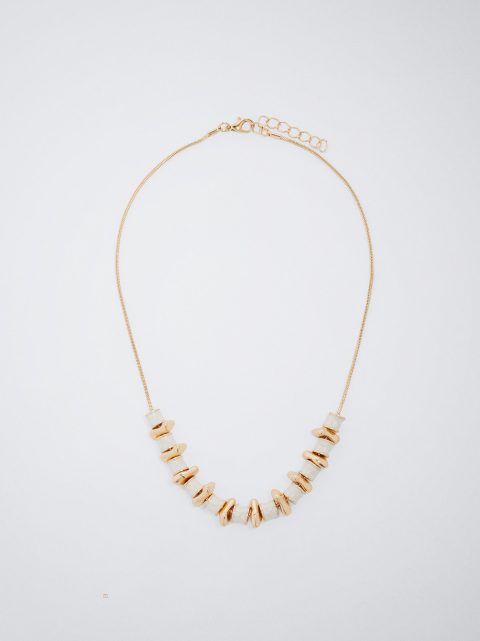 Parfois Enamel Golden Halskæder Dame Guld | DK-18ZVEQLUM
