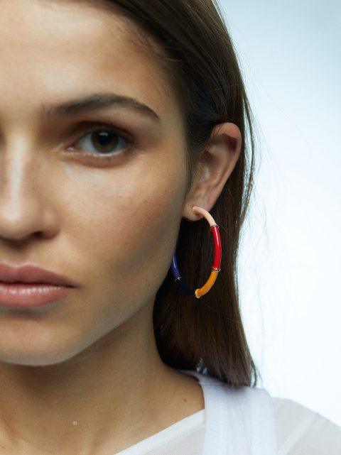 Parfois Enamel Hoop Øreringe Dame Flerfarvede | DK-41UAWZGTX