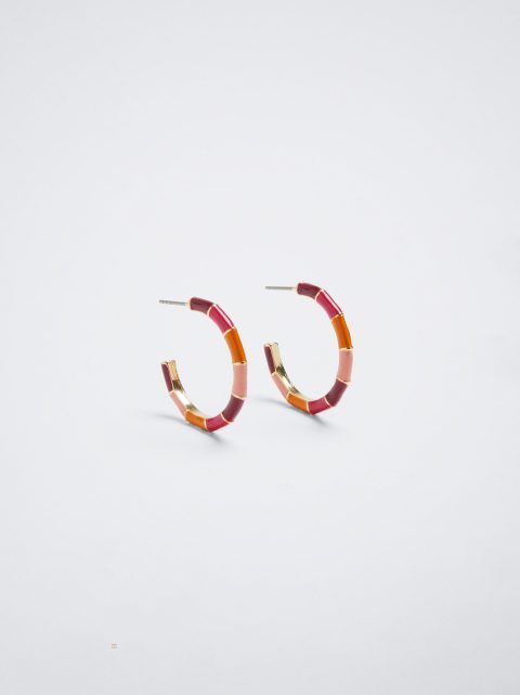Parfois Enamel Hoop Øreringe Dame Flerfarvede | DK-56GUDMIXF
