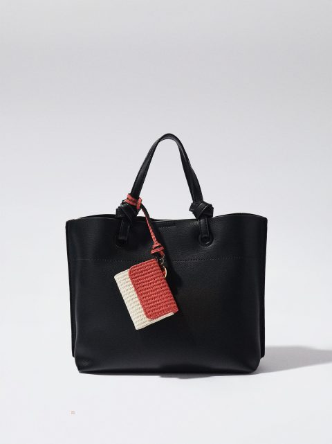 Parfois Everyday Tote With Pendant Indkøbstasker Dame Sort | DK-67LAJKFZT