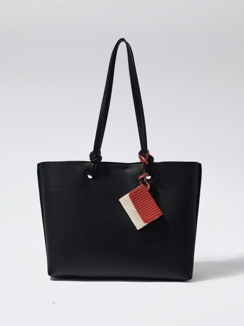 Parfois Everyday Tote With Pendant Indkøbstasker Dame Sort | DK-79DTKJVPB