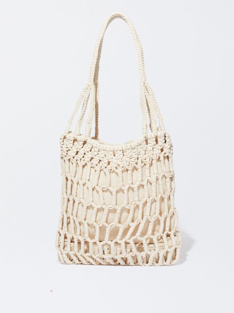 Parfois Fabric Bucket Skuldertasker Dame Beige | DK-71QAMHWBK