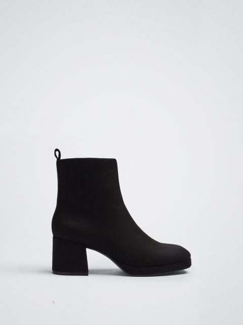 Parfois Faux Ruskind Ankelstøvler Dame Sort | DK-05DEITMGR