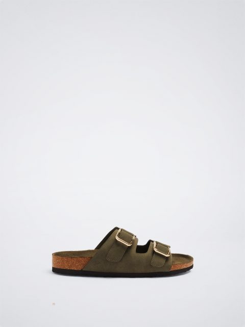 Parfois Flade Buckled Sandaler Dame Khaki | DK-98CDMEJYU