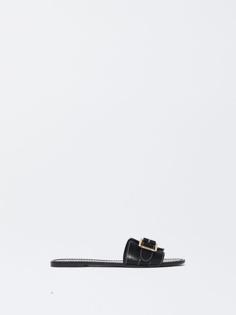Parfois Flade Buckled Sandaler Dame Sort | DK-93PWYUORC