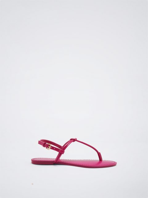 Parfois Flade With Knot Sandaler Dame Fuchsia | DK-35OKULVSW