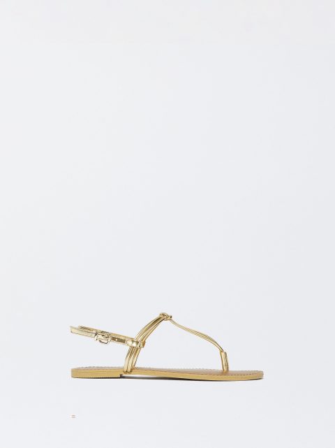 Parfois Flade With Knot Sandaler Dame Guld | DK-24AXWQSHR