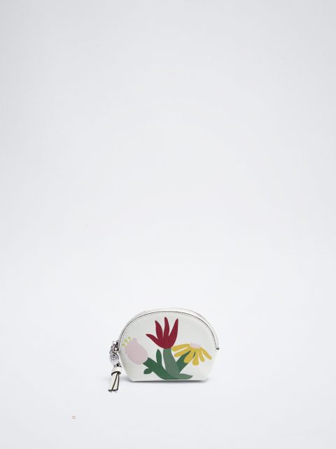 Parfois Floral Print Coin Pung Dame Hvide | DK-38FRBIOWN