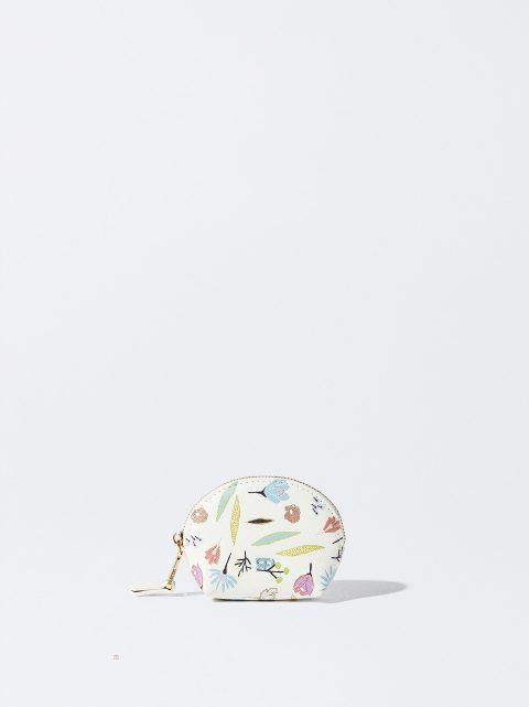 Parfois Floral Print Coin Pung Dame Hvide | DK-38OQBAZSG