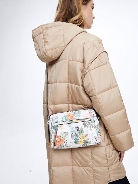 Parfois Floral Print Crossbody Taske Dame Orange | DK-20HNFJUDS