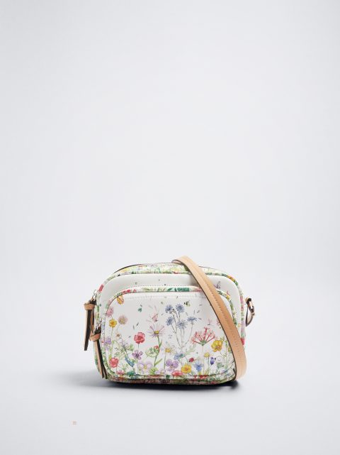 Parfois Floral Print Crossbody Taske Dame Gul | DK-37DXHQWCA
