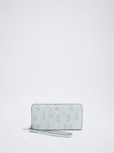 Parfois Floral Print Pung Dame Blå | DK-83ZHRGXUD