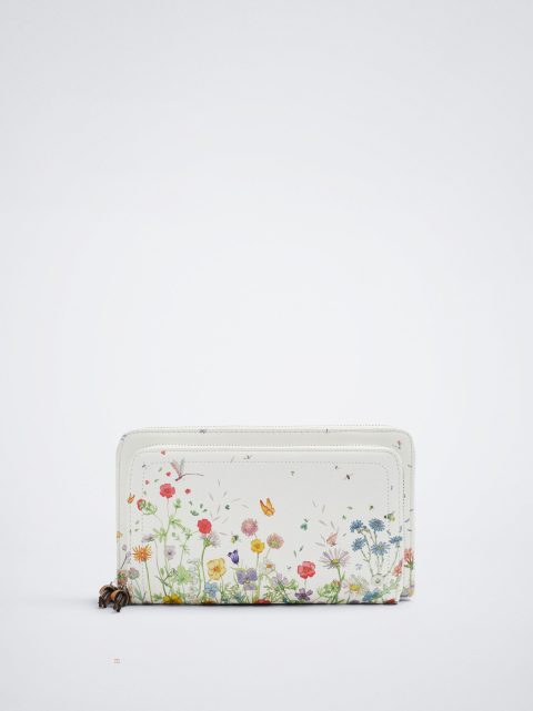 Parfois Floral Print Pung Dame Gul | DK-15OZTGKYH