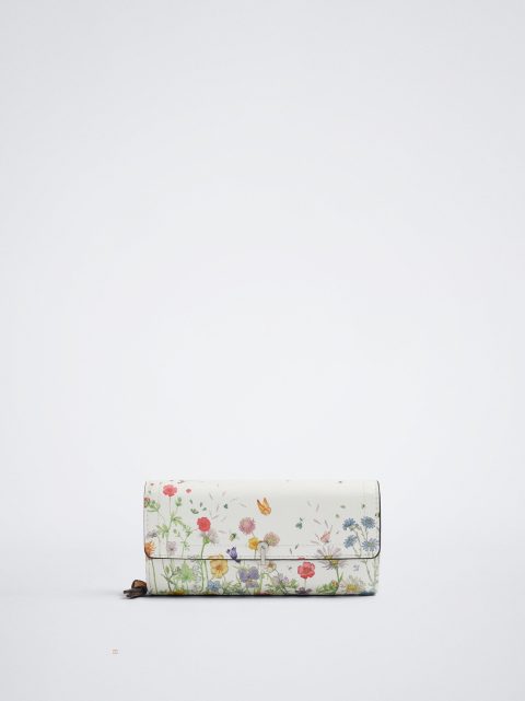 Parfois Floral Print Pung Dame Gul | DK-82FLUACTE